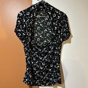 Ashley Stewart Blouse Black and White Size 1X